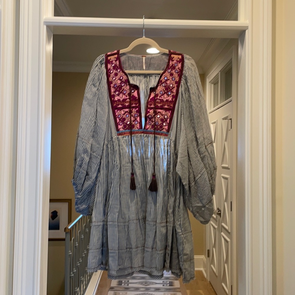 Free People denim blue Tangier tunic Dress. Worn once. 100 percent cotton